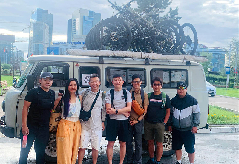 Cycling team in Mongolia